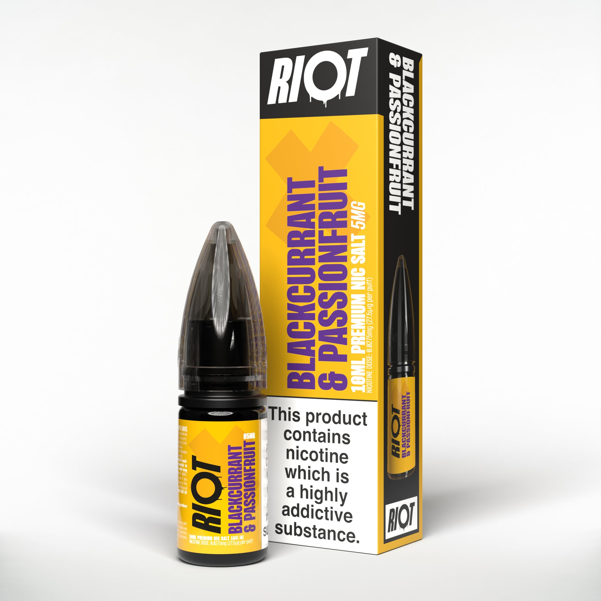 Riot X Blackcurrent & Passionfruit - Superchrged Flavours Salts By Riot Squad