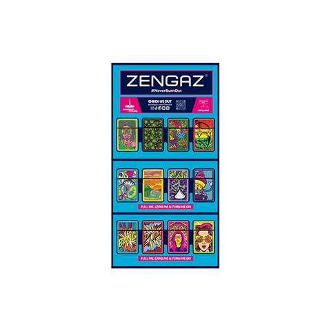 Zengaz Cube ZL-30 Chip Set (UK-S4) - Jet Flame Lighters Bundle + 48 Lighters with Cube display stand