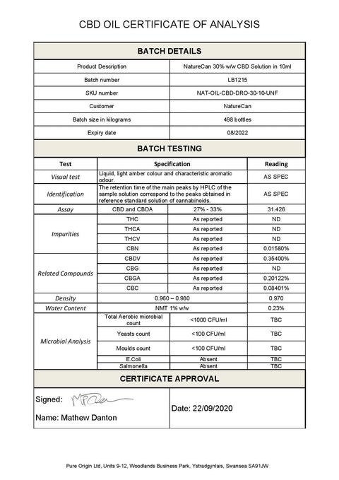 Naturecan 30% 9000mg CBD Broad Spectrum MCT Oil 30ml