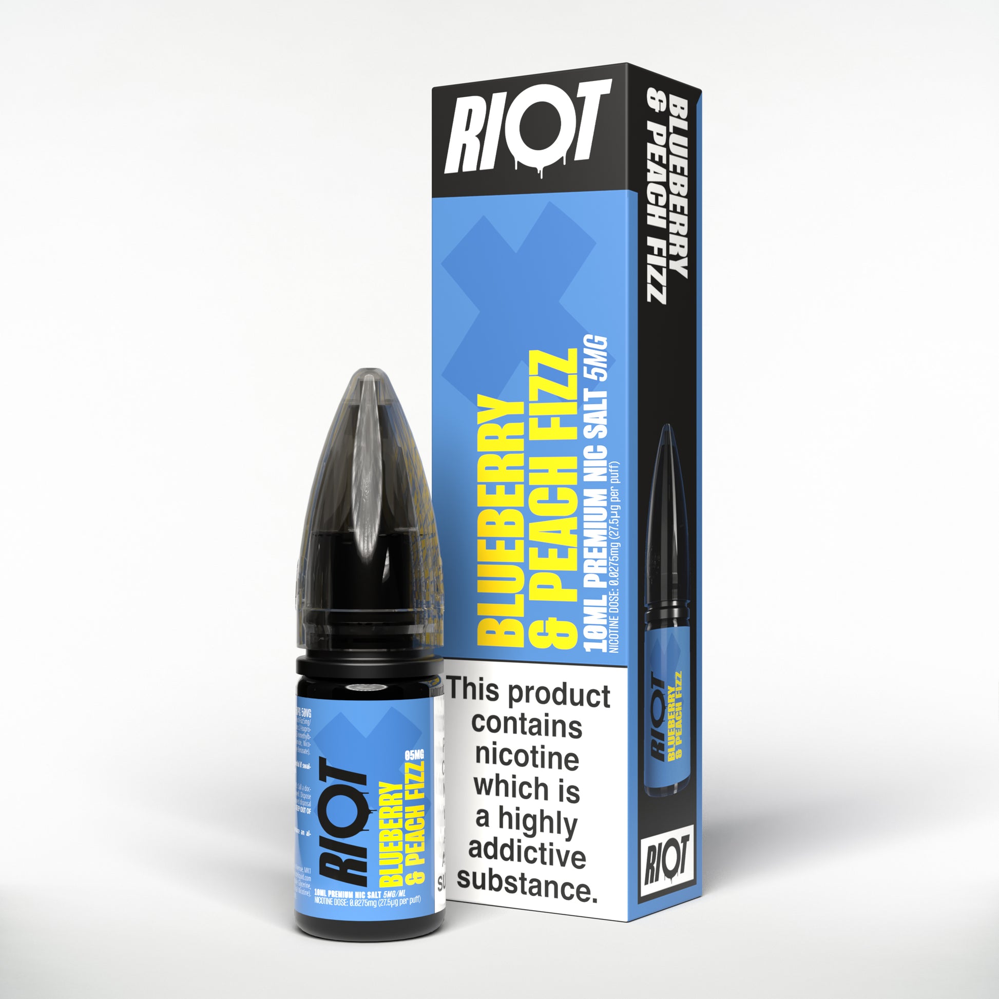 Riot X Blueberry & Peach Fizz - Superchrged Flavours Salts By Riot Squad