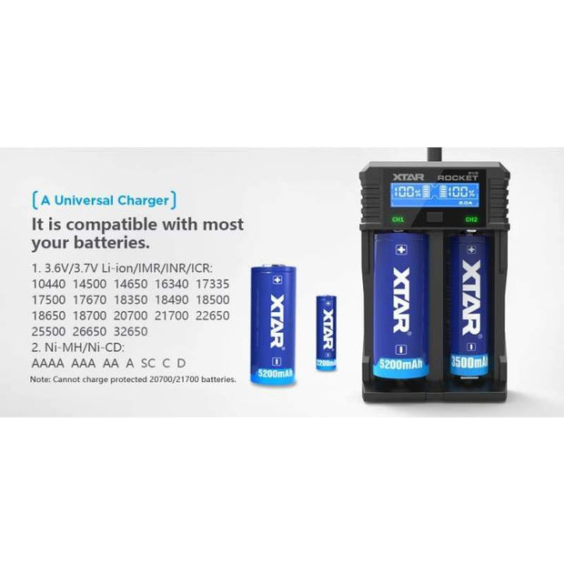 Xtar - SV2 Rocket - 2 battery charger