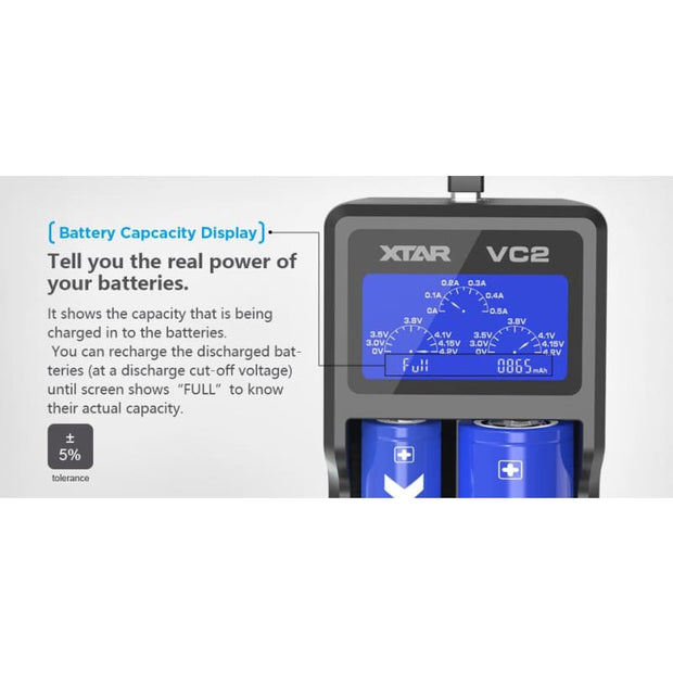 Xtar - VC2 Rocket - 2 battery charger